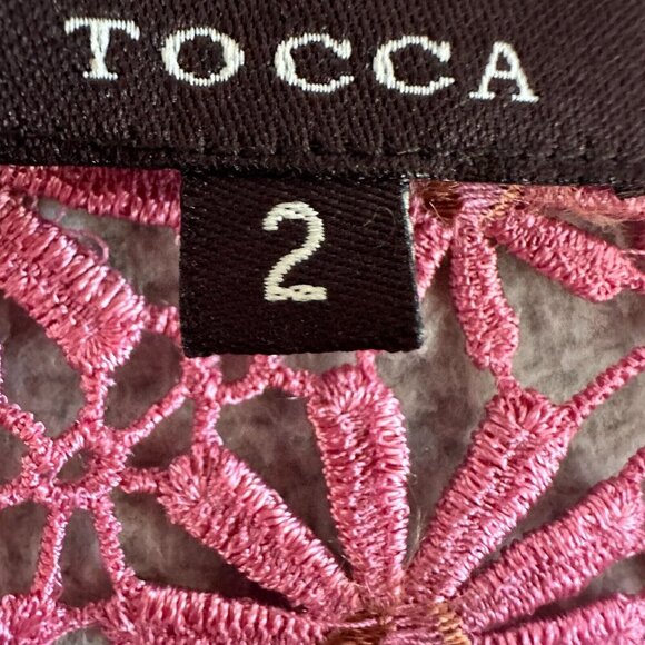 Tocca Pink Blazer Eyelet Floral Embroidered Coquette Feminine Demure - Picture 13 of 16